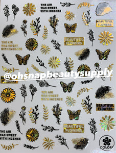 *** Leaf & Butterfly CJ012 Sticker