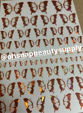 Holographic Orange  Butterfly 01-01 Sticker