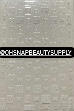 - WHITE LOVE Heart Cute 020 Sticker