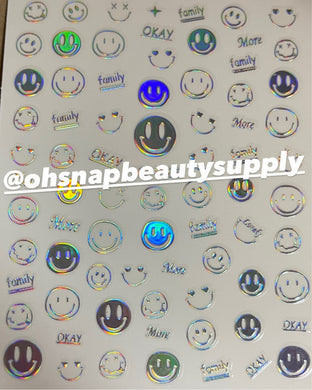 Holographic Smiley Face 1586 Sticker