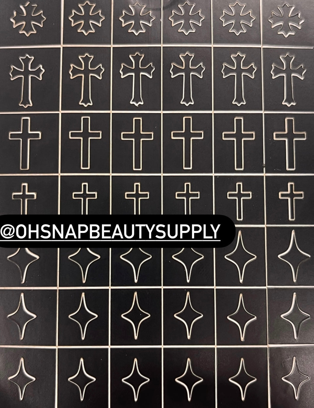 Nail Stencil - Cross & Star 8010