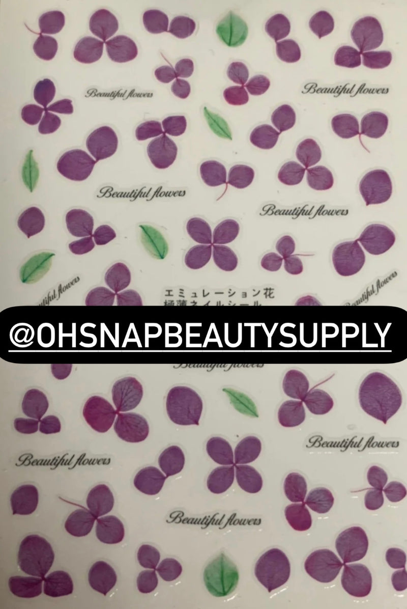 32 Pcs Flower Stickers, Transparent flower stickers, flower