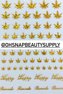 Holographic Gold Marijuana XF3362 Sticker