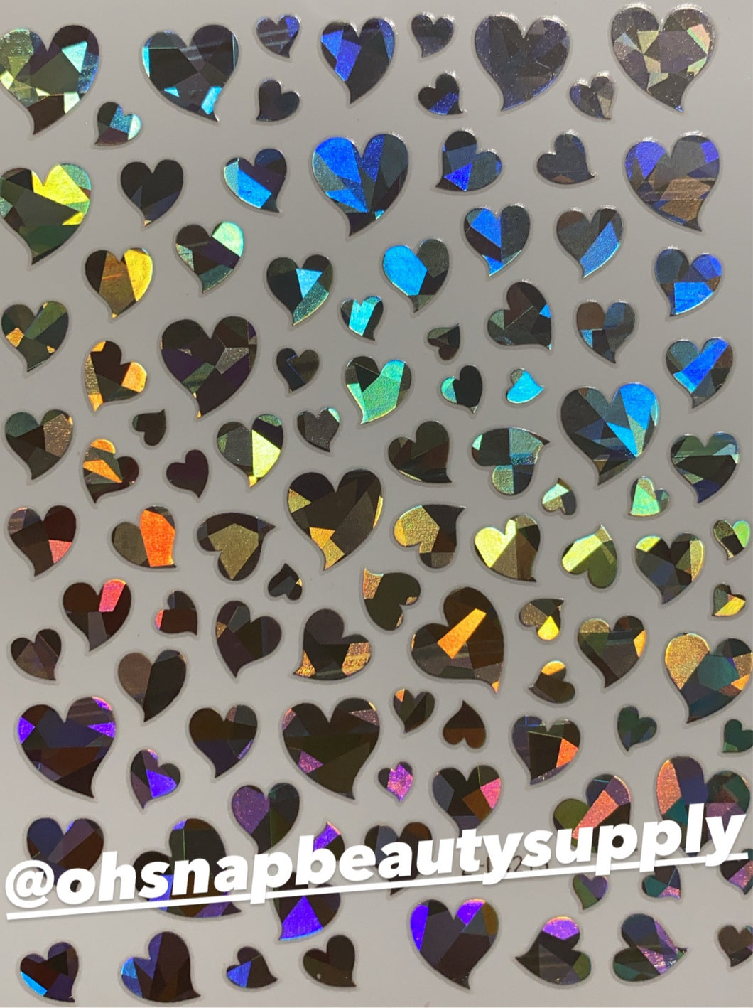 ***Holographic Silver Heart ♥️ D4213 Sticker