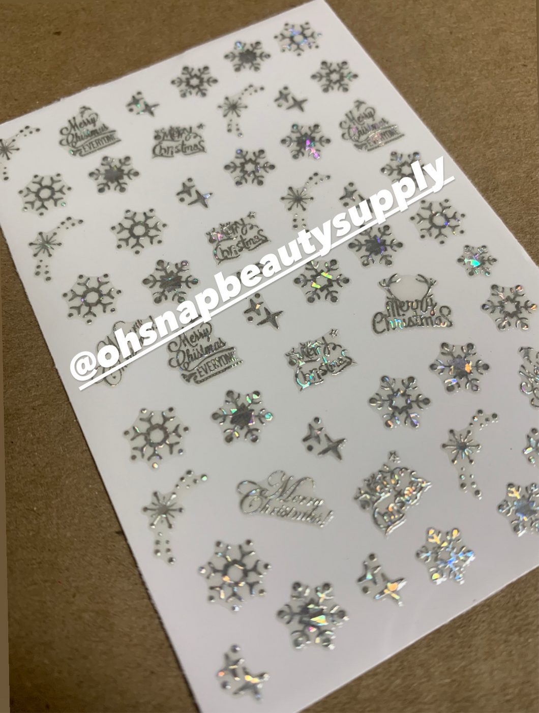 Merry Christmas Silver 54 Sticker