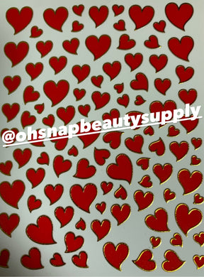 RED (GOLD T) Heart ♥️ D4213 Sticker