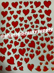 RED (GOLD T) Heart ♥️ D4213 Sticker