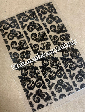 Black Scroll Pattern A006 Sticker
