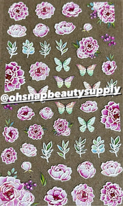 ** PINK FLOWER Butterfly 5D K032 Sticker