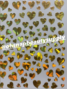 ***Holographic Gold Heart ♥️ D4213 Sticker