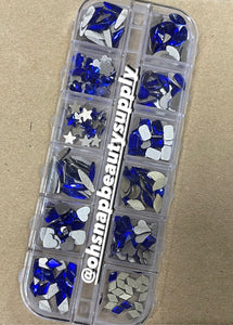 Blue Crystal MIX ( OhSnap! )- set of 12