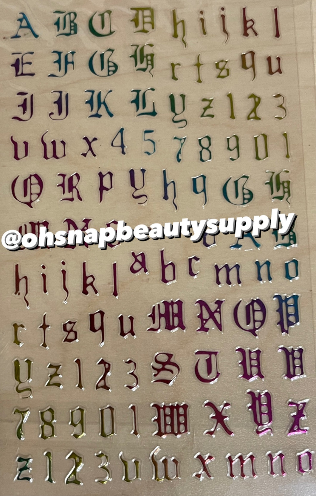 COLOR Old English Letter SP207 Sticker