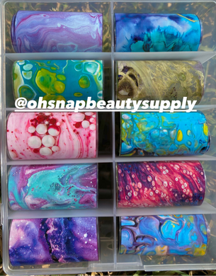 Color Galaxy Marble Transfer Foils