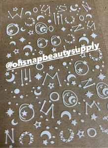 White Galaxy & Star 3227YG Sticker