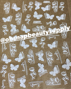 ***White Butterfly HANYI 441 Sticker