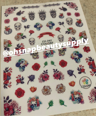 Rose & Skull CA-345 Sticker