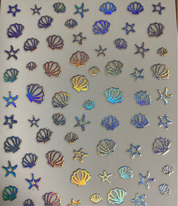 * Holographic Star & Seashell T 261 Sticker