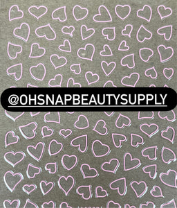 -Pink HEART LOVE A1302 Sticker