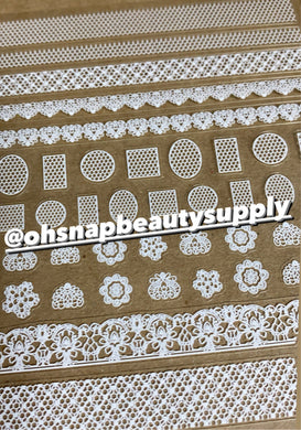 *** White Lace 091 Sticker