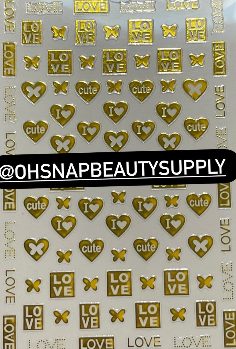 - GOLD LOVE Heart Cute 020 Sticker – Oh Snap! Beauty Supply