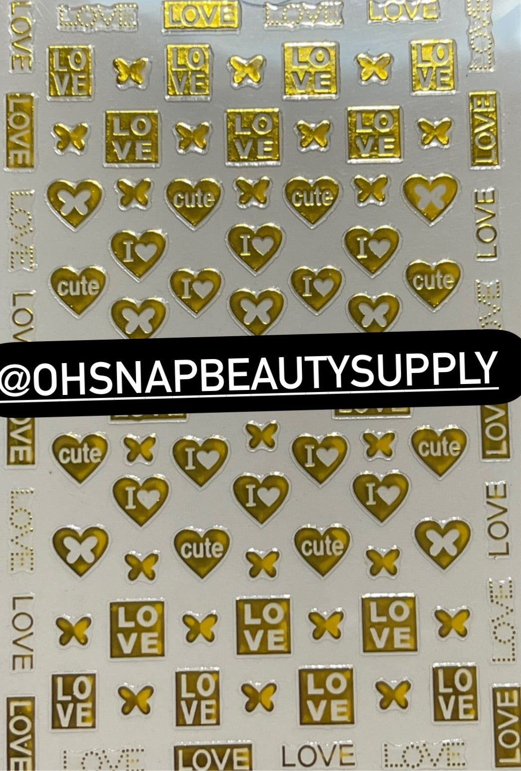 - GOLD LOVE Heart Cute 020 Sticker