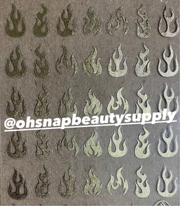 *** GOLD Flame 003 Sticker