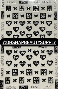 - BLACK LOVE Heart Cute 020 Sticker