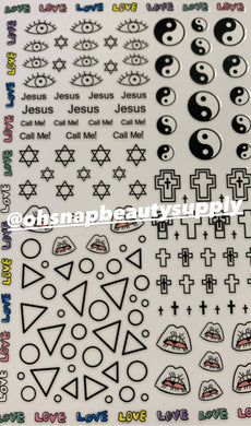 Yin Yang Cross Love JESUS eye F029 Sticker