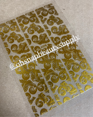 Gold Scroll Pattern A006 Sticker