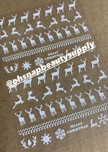 Merry Christmas White Deer 57 Sticker