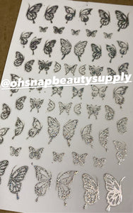 ***Silver Butterfly D3892 Sticker