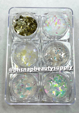 Gold & Color Iridescent Flakes (6mix)