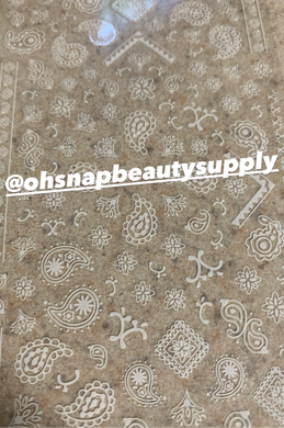 White Paisley 373 Sticker