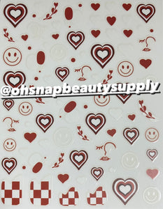 * Heart Love Smiley Face JO 1464 Sticker