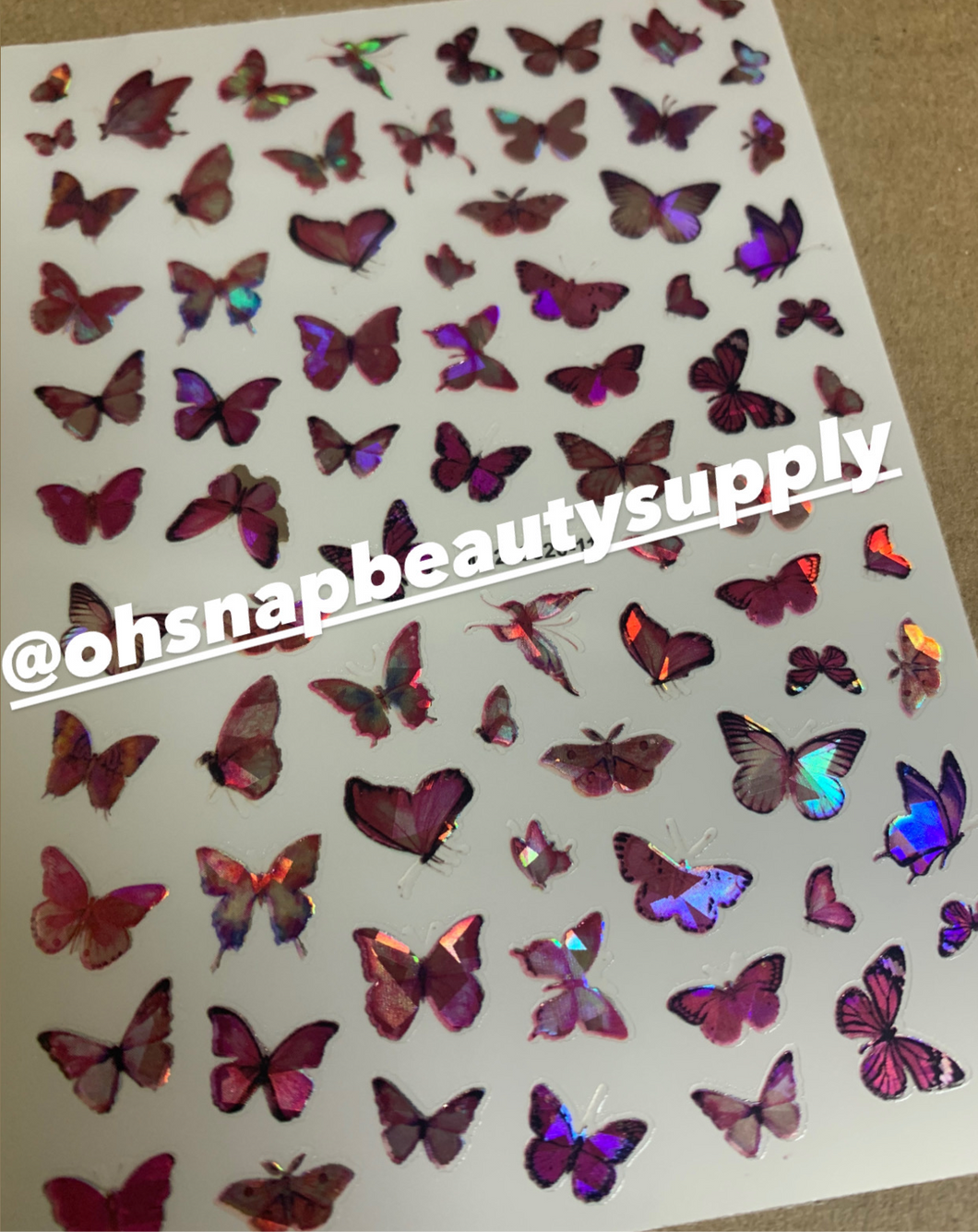 Holographic Pink Butterfly 20-11 Sticker