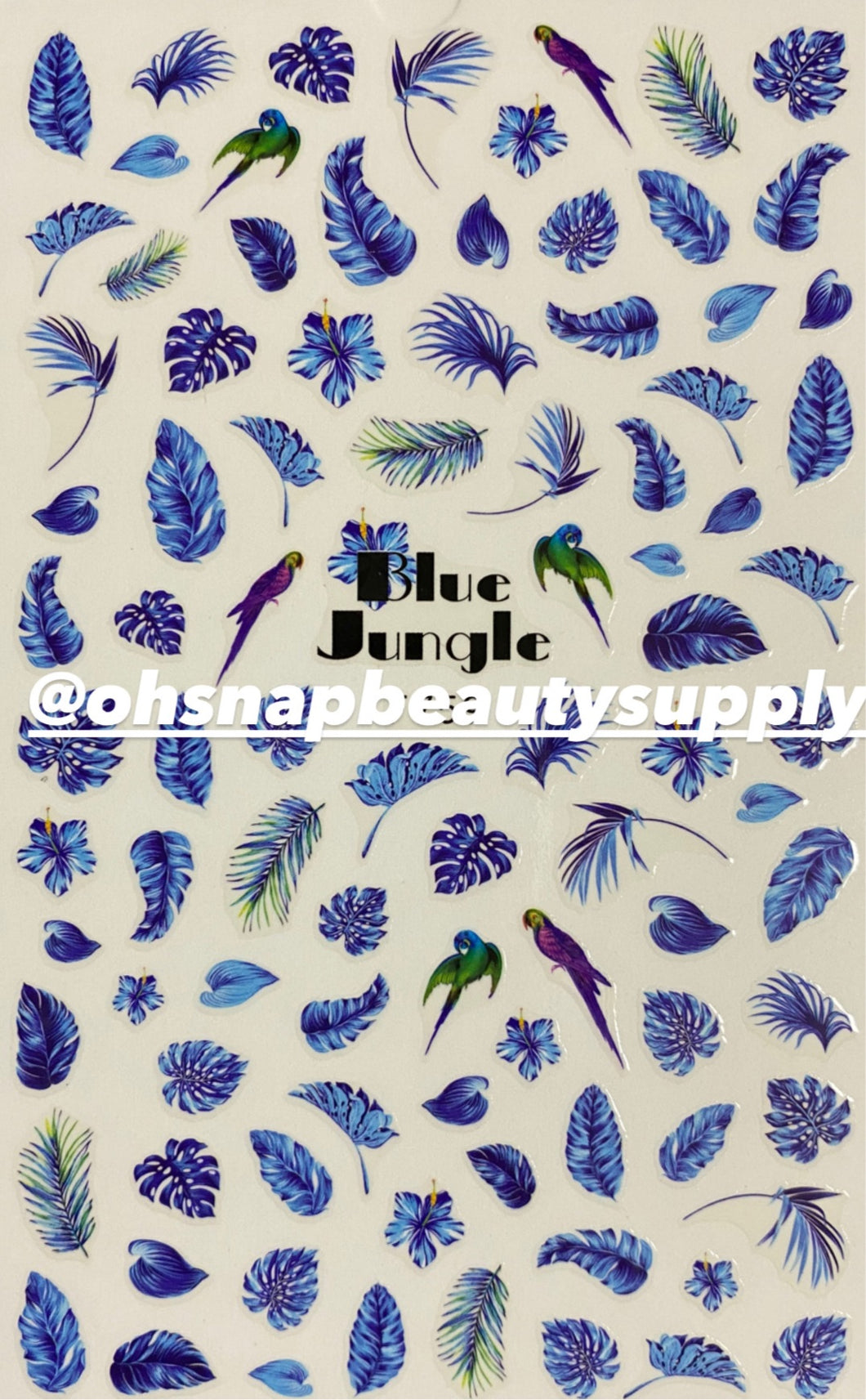 *BLUE  FLOWER LEAF BIRD F759 Sticker