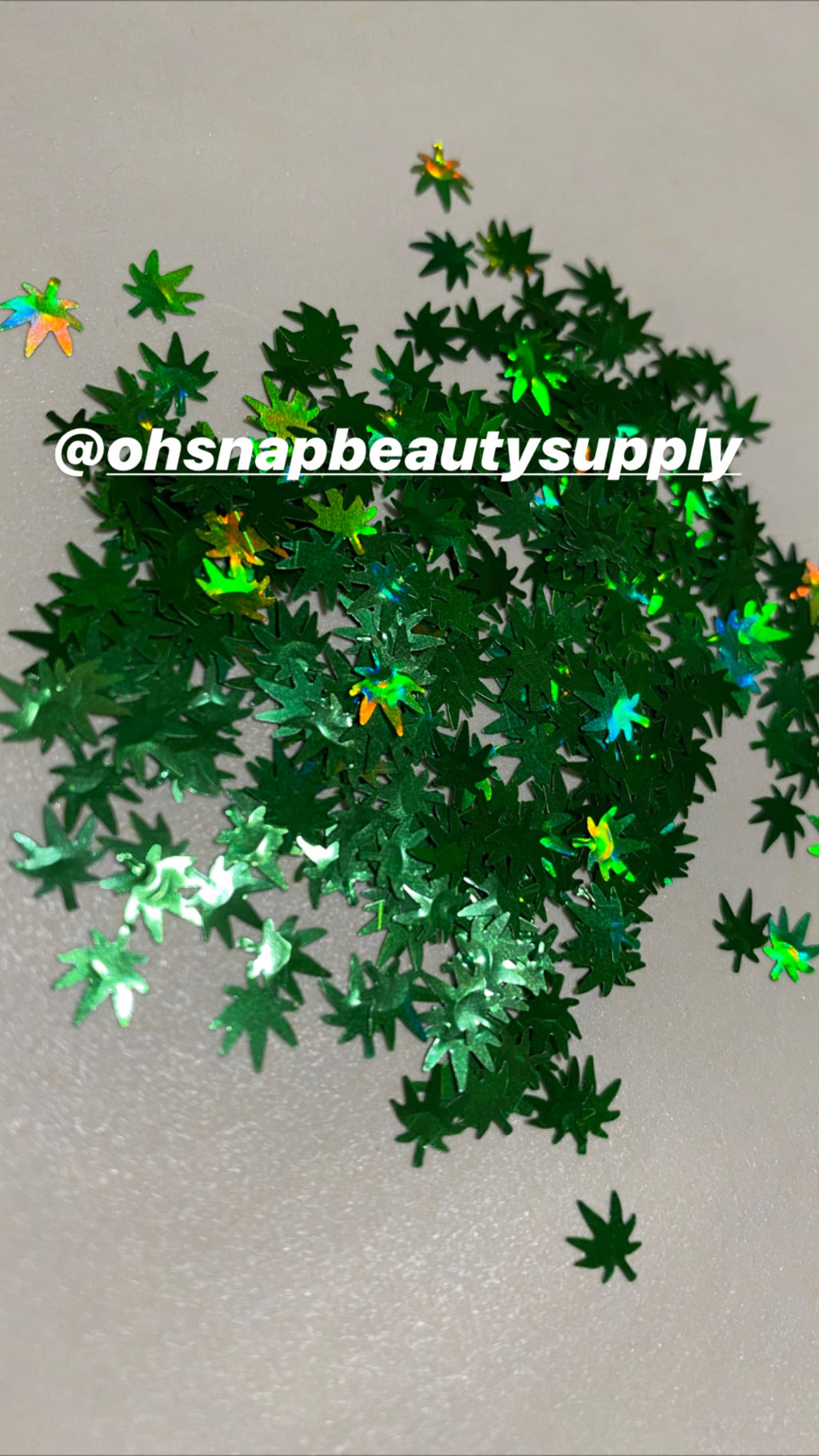 Holographic Marijuana Leaf (GREEN)