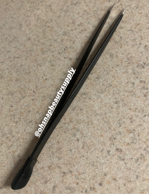 Nail Art Tweezer with Silicone (Black) 🖤