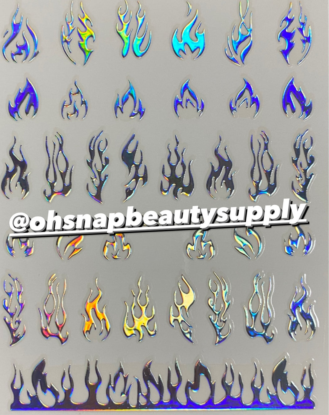 * Holo Silver Flame 1573 Sticker