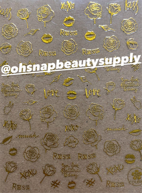 ***Gold Flowers 200 Sticker