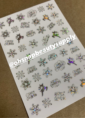 Merry Christmas Silver 55 Sticker