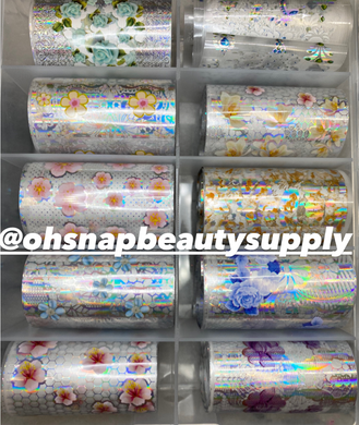 Holographic Flower Mix Transfer Foils