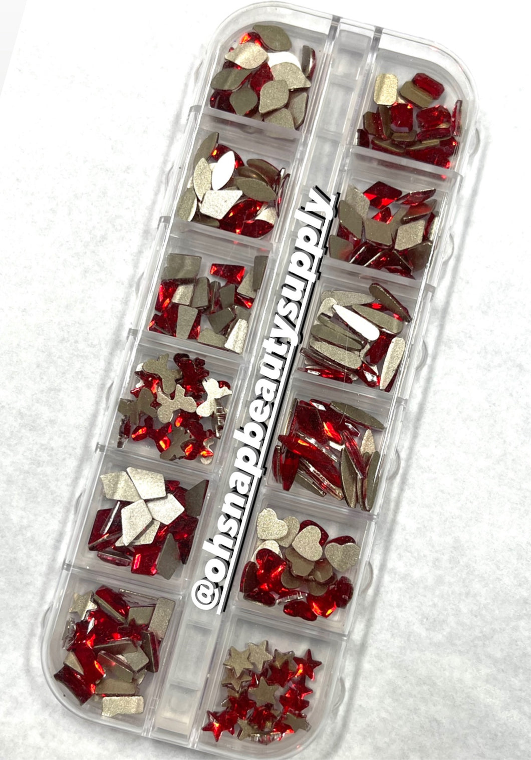 RED Crystal MIX ( OhSnap! )- set of 12