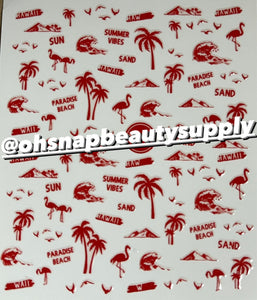 RED Flamingo 🦩 Hawaii Tropical DP3226 Sticker