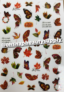 *** Leaf & Butterfly S209 Sticker