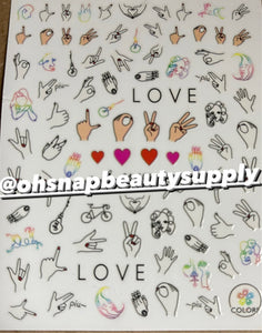 Sign language 🤟 (LOVE) CA 258 Sticker – Oh Snap! Beauty Supply