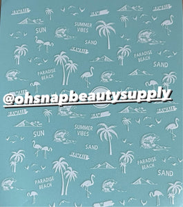 WHITE Flamingo 🦩 Hawaii Tropical DP3226 Sticker