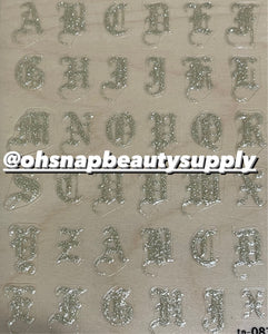 5D GOLD Old English Letter TA083 Sticker