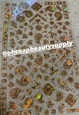Holographic Copper/Gold Paisley 373 Sticker