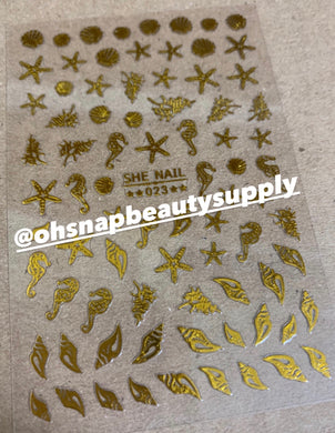 Gold Seashells 023 Sticker